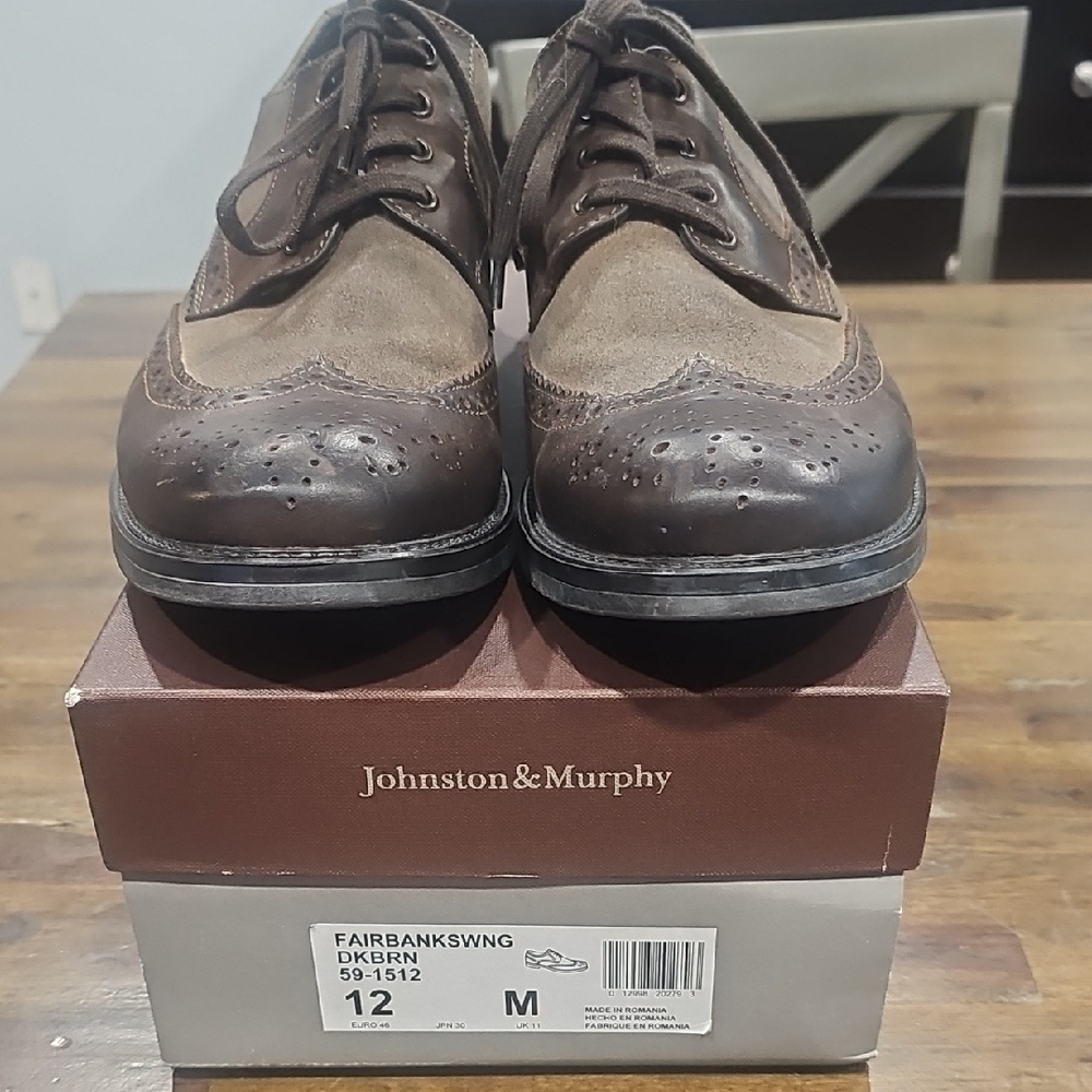 Johnston & Murphy Brown Wingtip Oxfords Classic Brogue Design - Picture 2 of 6